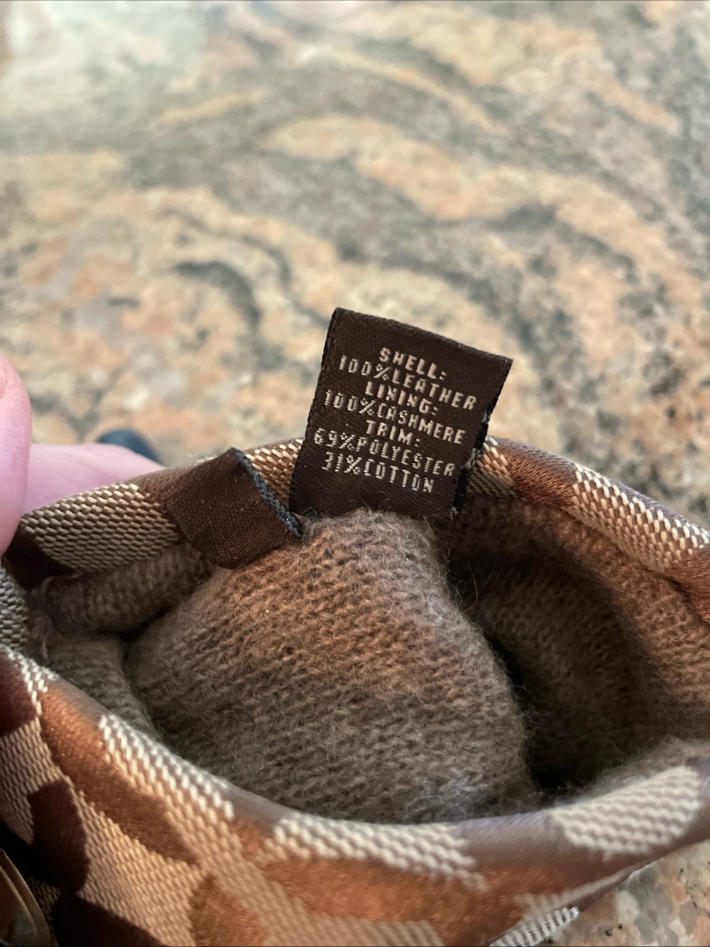 Coach Teal Cashmere Lined Leather Gloves, size 6.5 - Picture 7 of 7